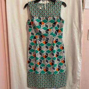 Dressbarn Geometric Pleated Dress